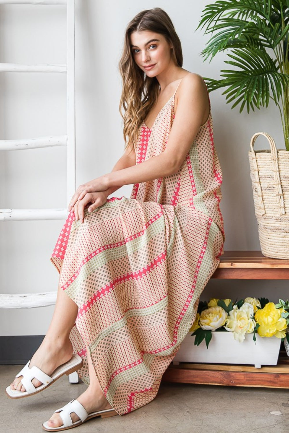 Heimish Printed Maxi Cami Dress with Pockets Multi S 