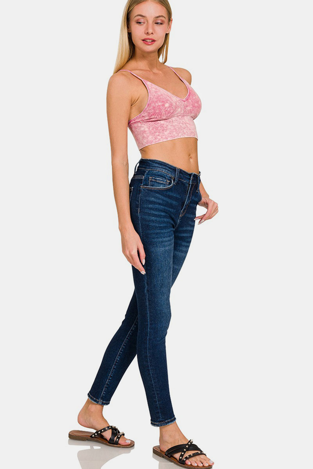 STUNNLY  Zenana Washed Ribbed Bra Padded Cami   