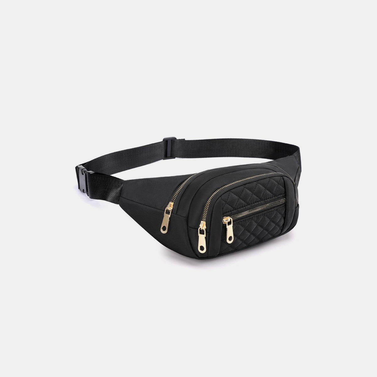 Zenana Quilted Multi Pocket Waist Belt Bag   