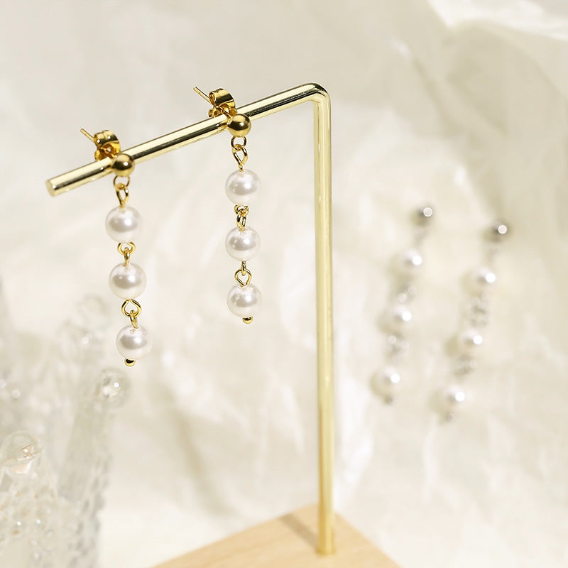 Stainless Steel Freshwater Pearl Earrings   