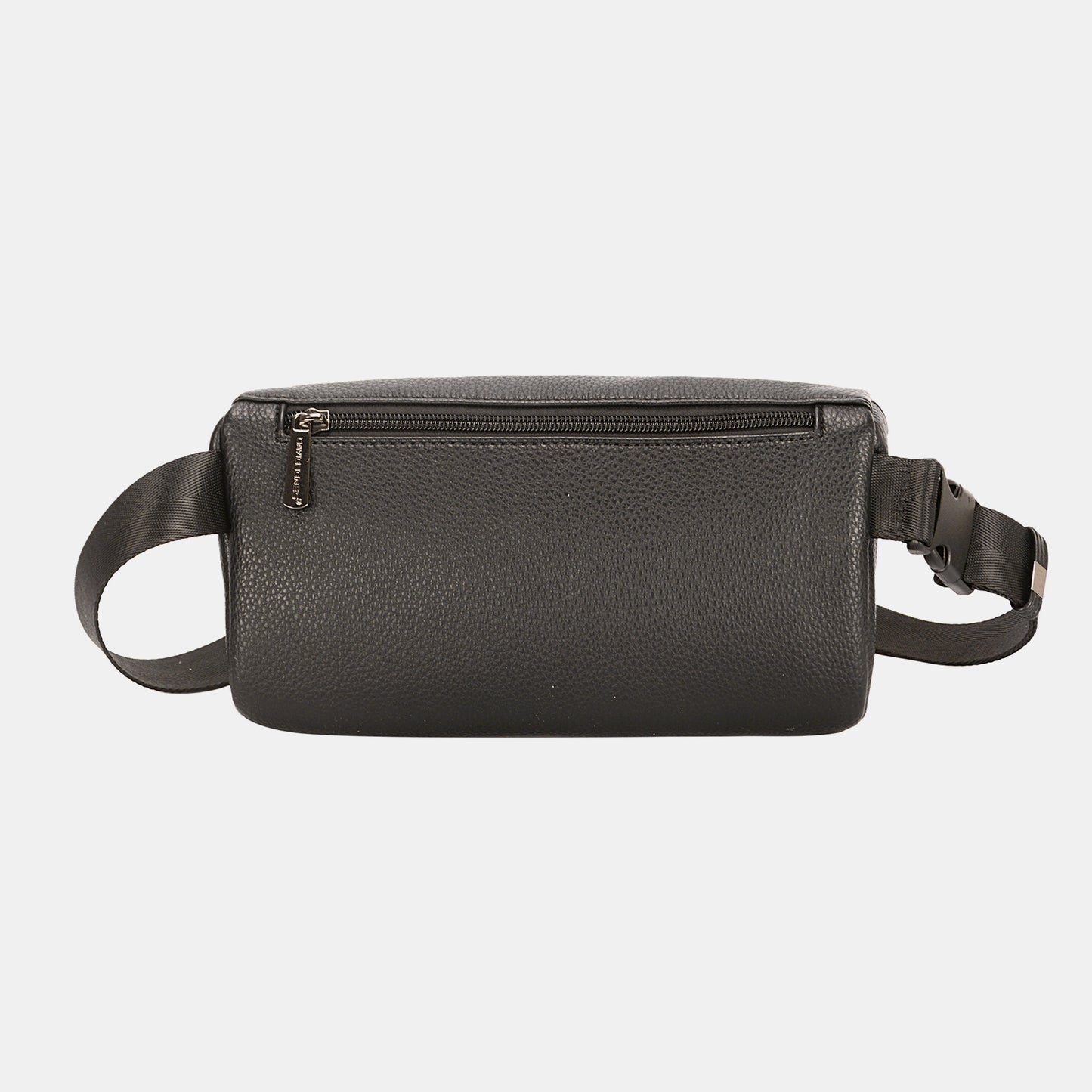 STUNNLY  David Jones PU Leather Double Zipper Adjustable Belt Bag   