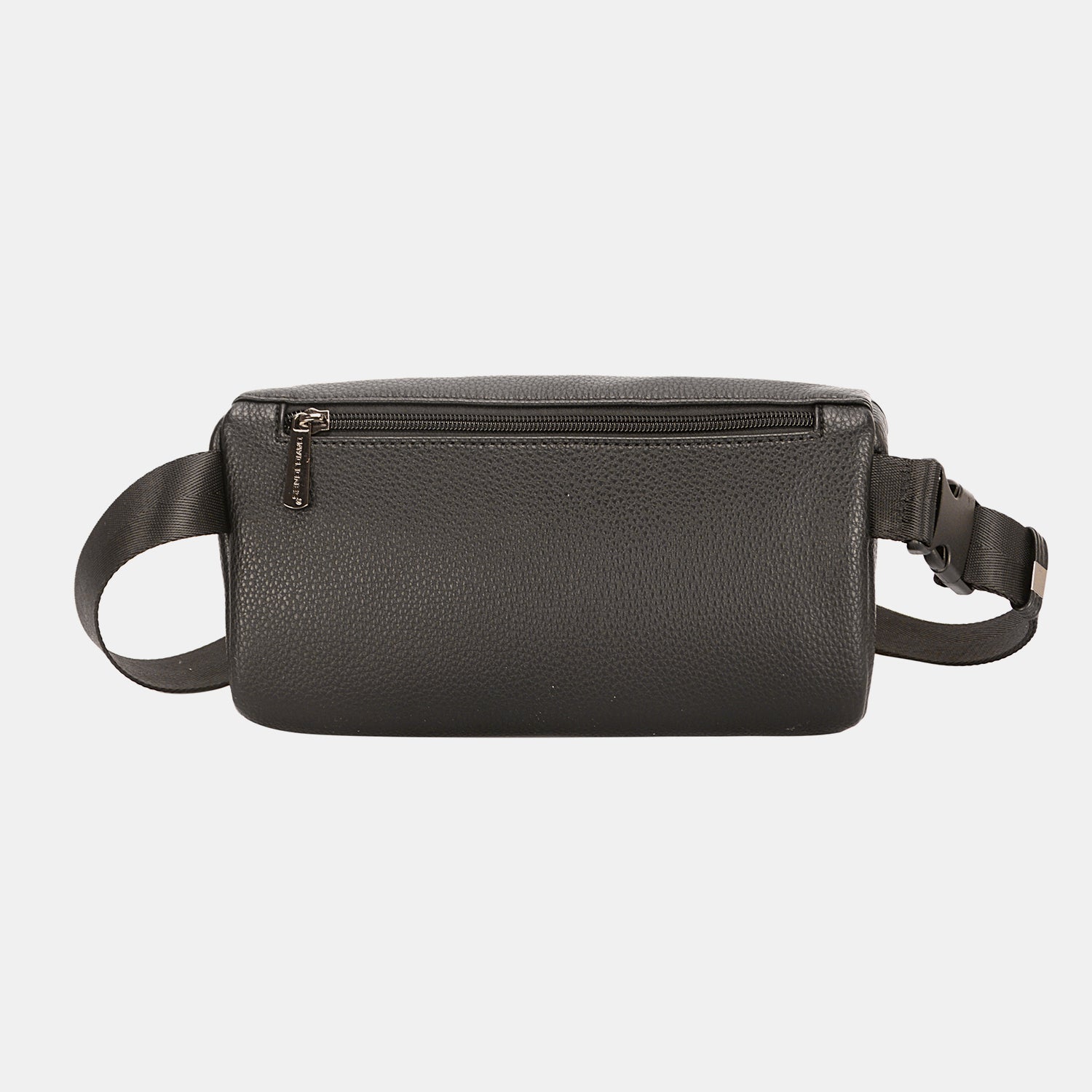 STUNNLY  David Jones PU Leather Double Zipper Adjustable Belt Bag   