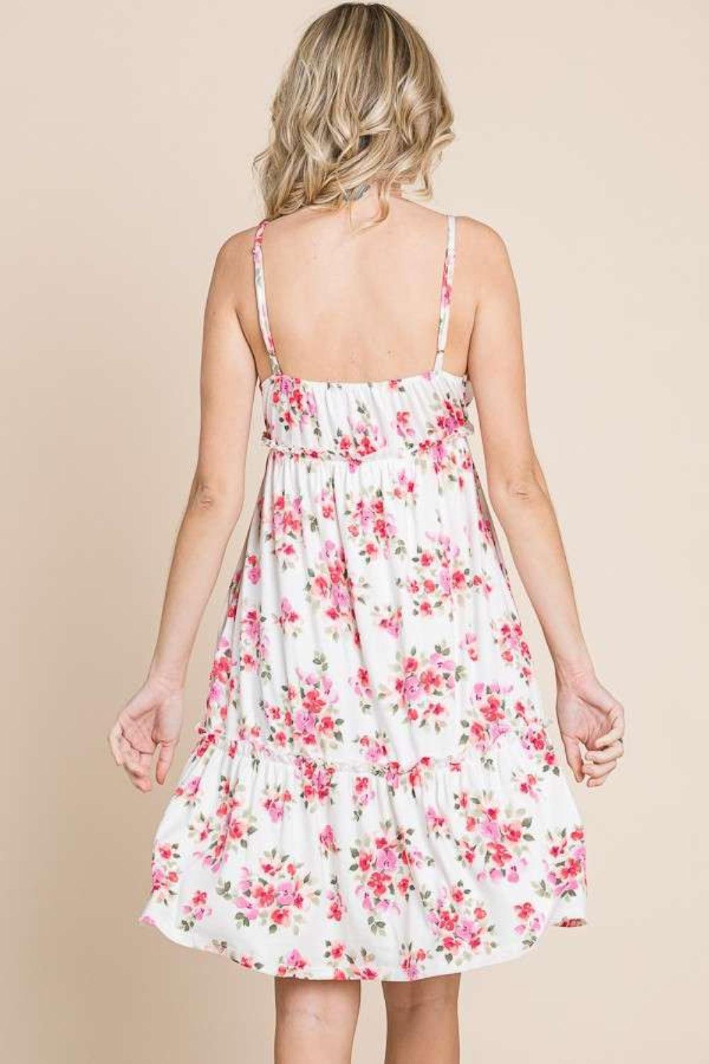 Culture Code Full Size Floral Frill Cami Dress   