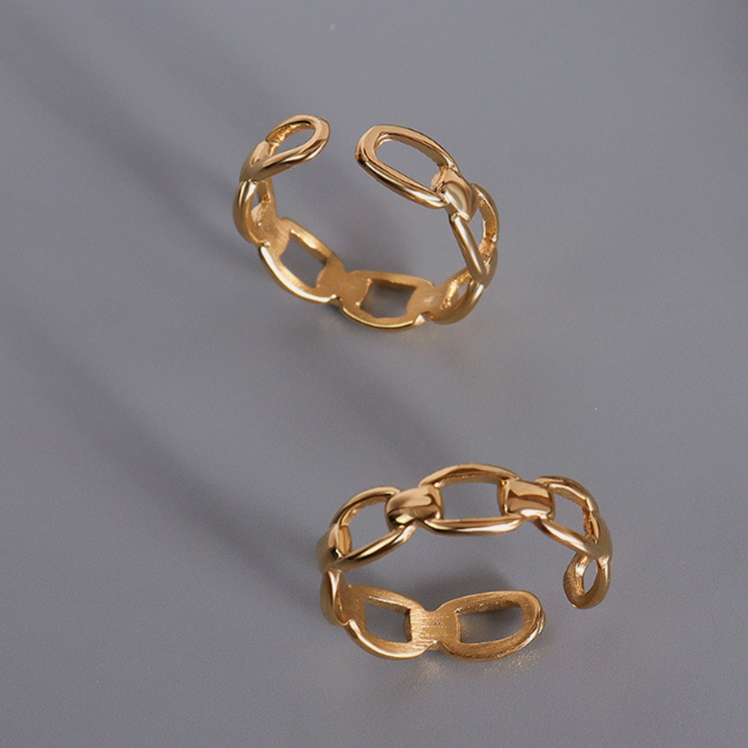 STUNNLY  Titanium Steel Gold-Plated Adjustable Ring   