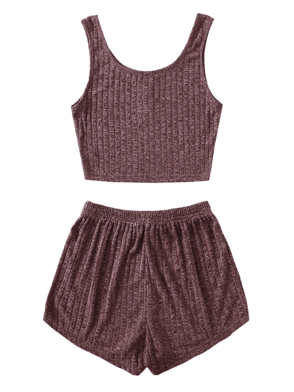 STUNNLY  Scoop Neck Top and Shorts Lounge Set   