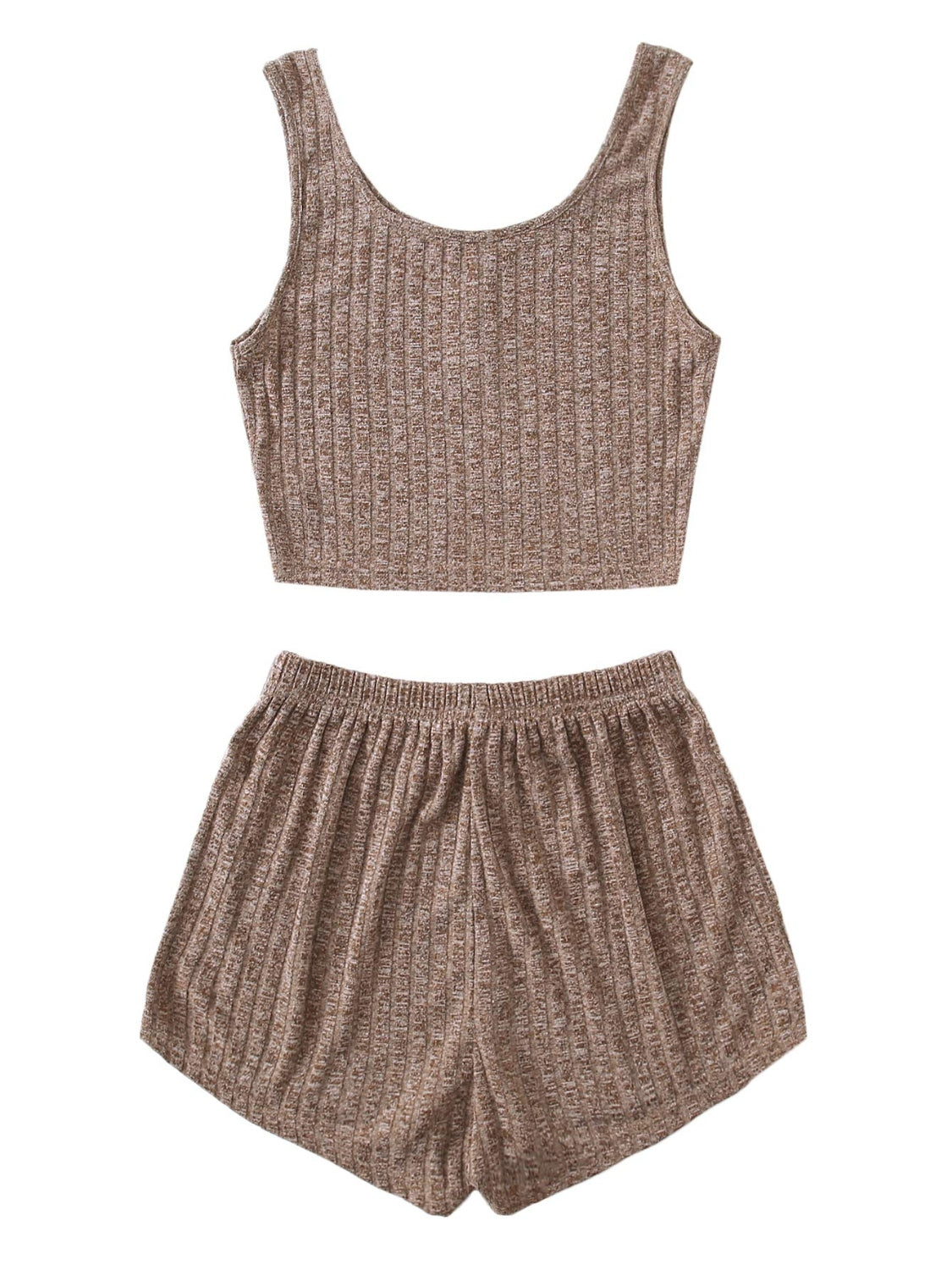 STUNNLY  Scoop Neck Top and Shorts Lounge Set   