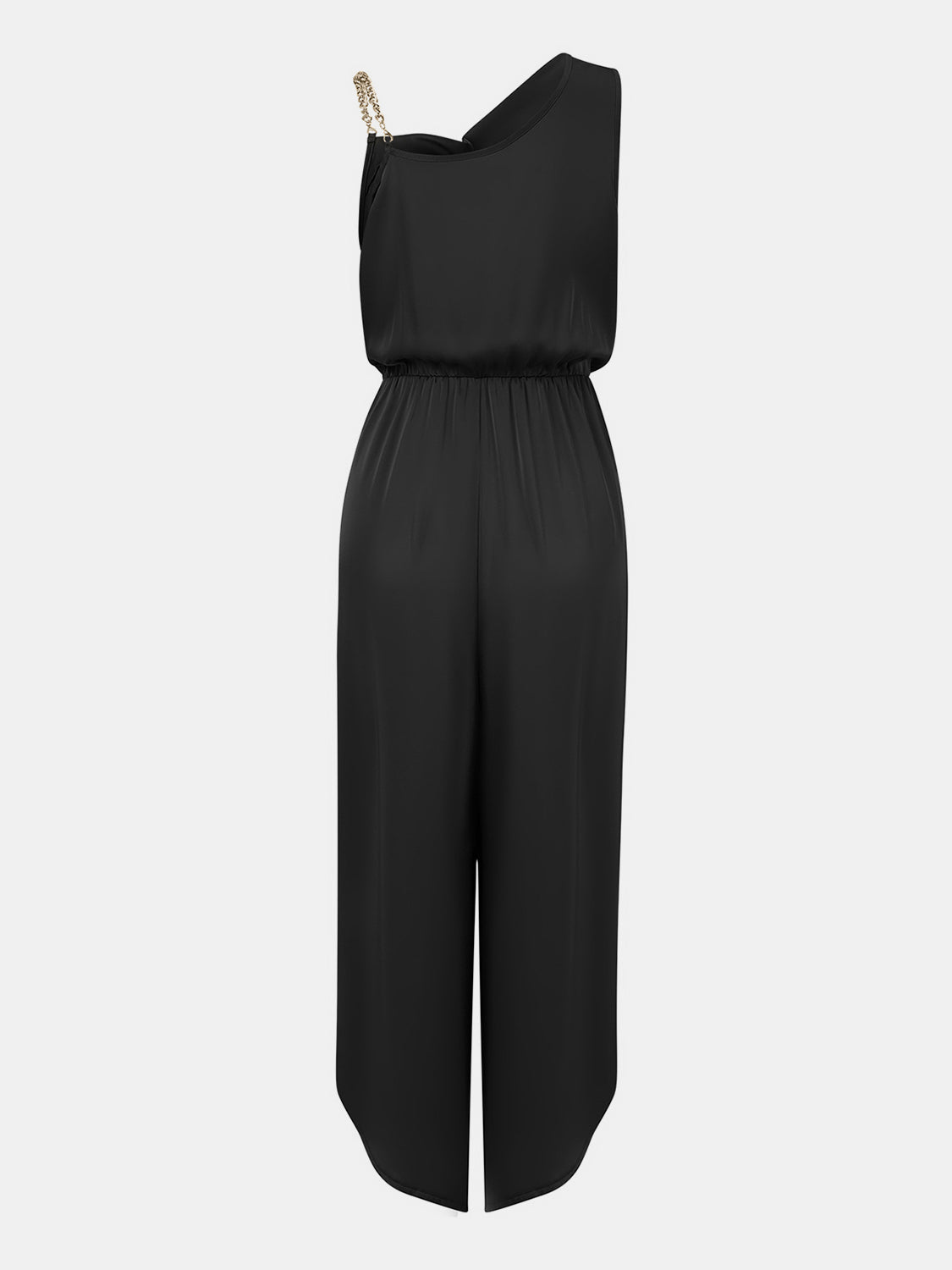 STUNNLY  Chain Detail Asymmetrical Neck Jumpsuit   