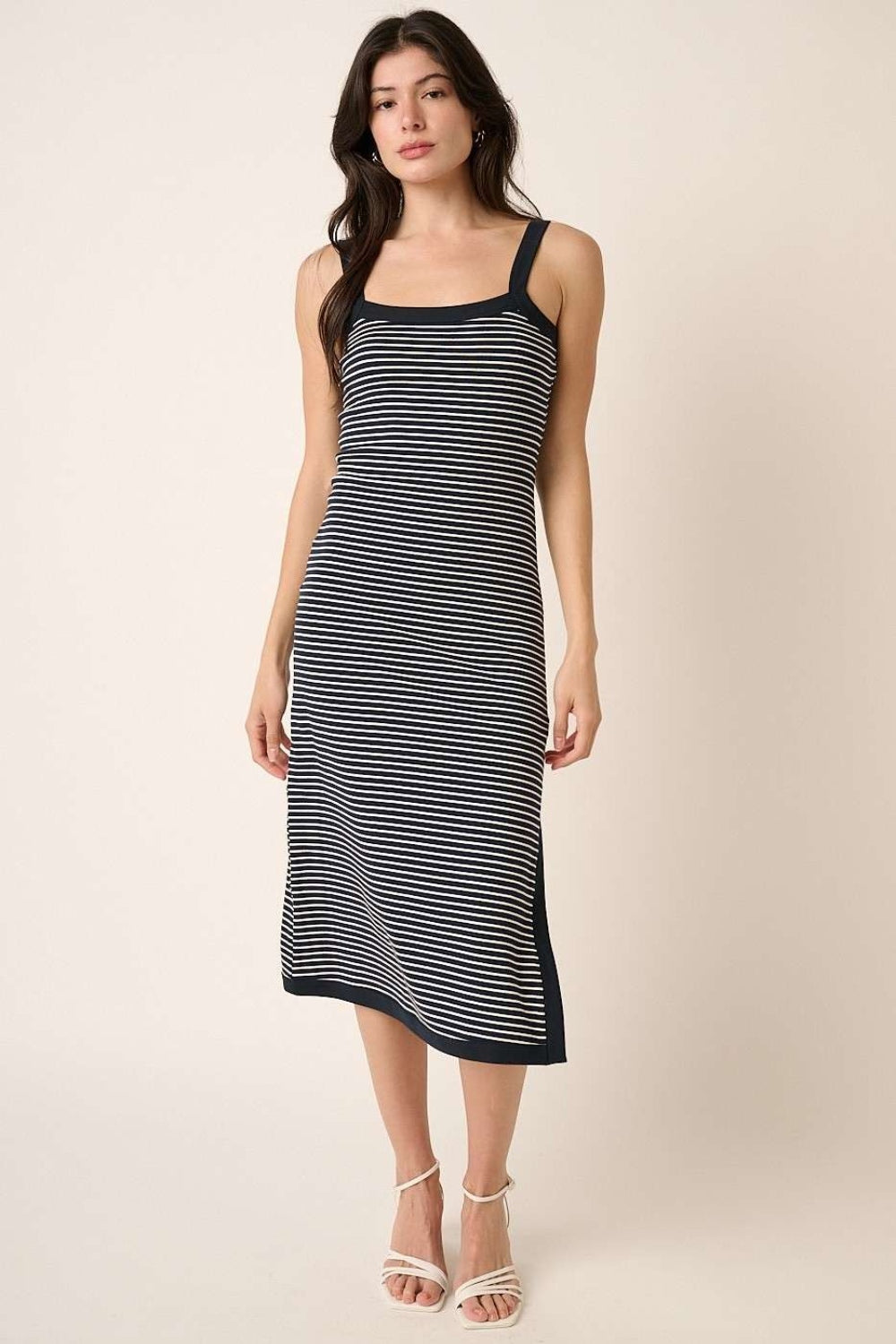 Mittoshop Contrast Striped Midi Cami Dress   