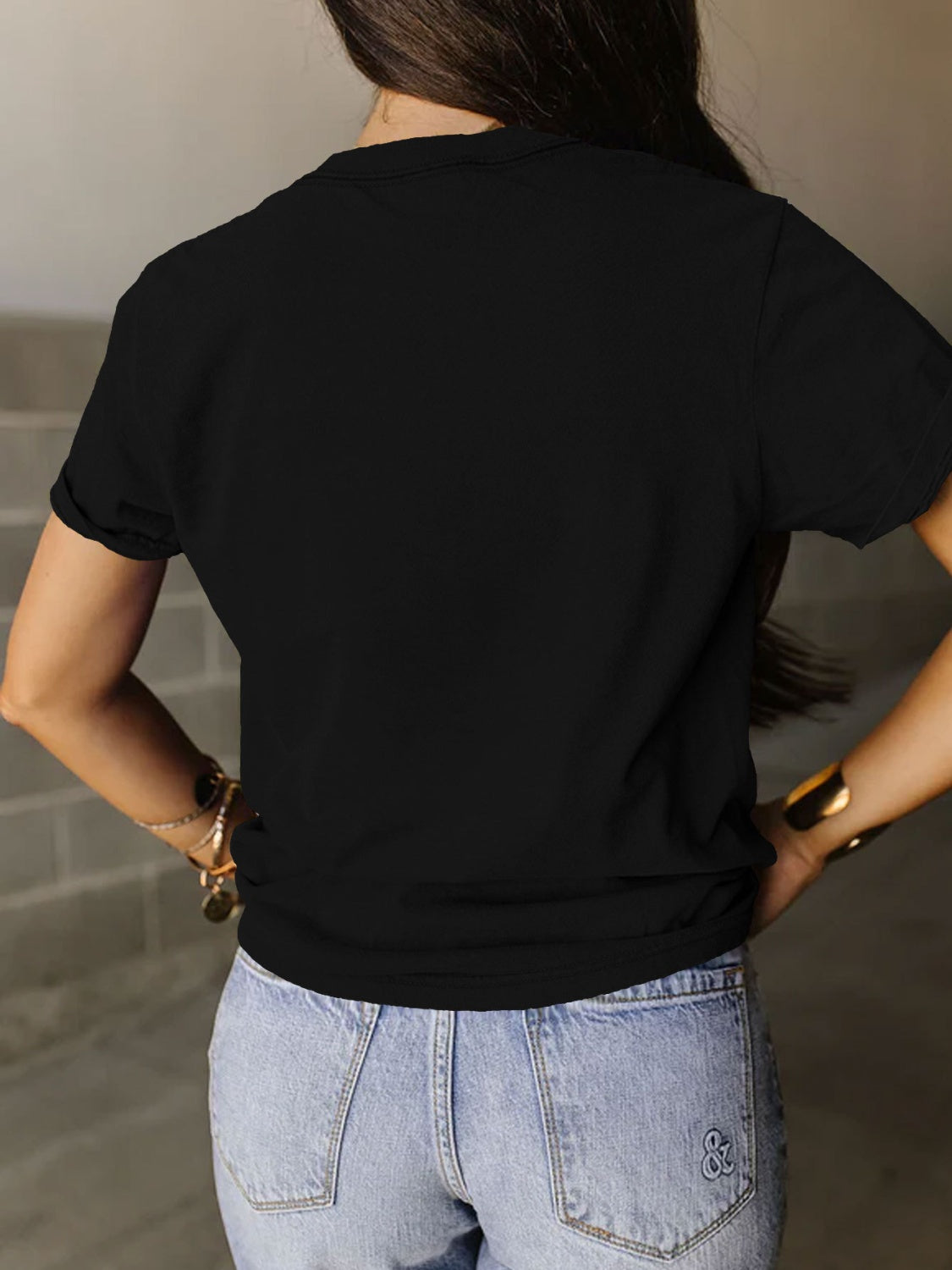 STUNNLY  Full Size Lucky Clover Round Neck Short Sleeve T-Shirt   