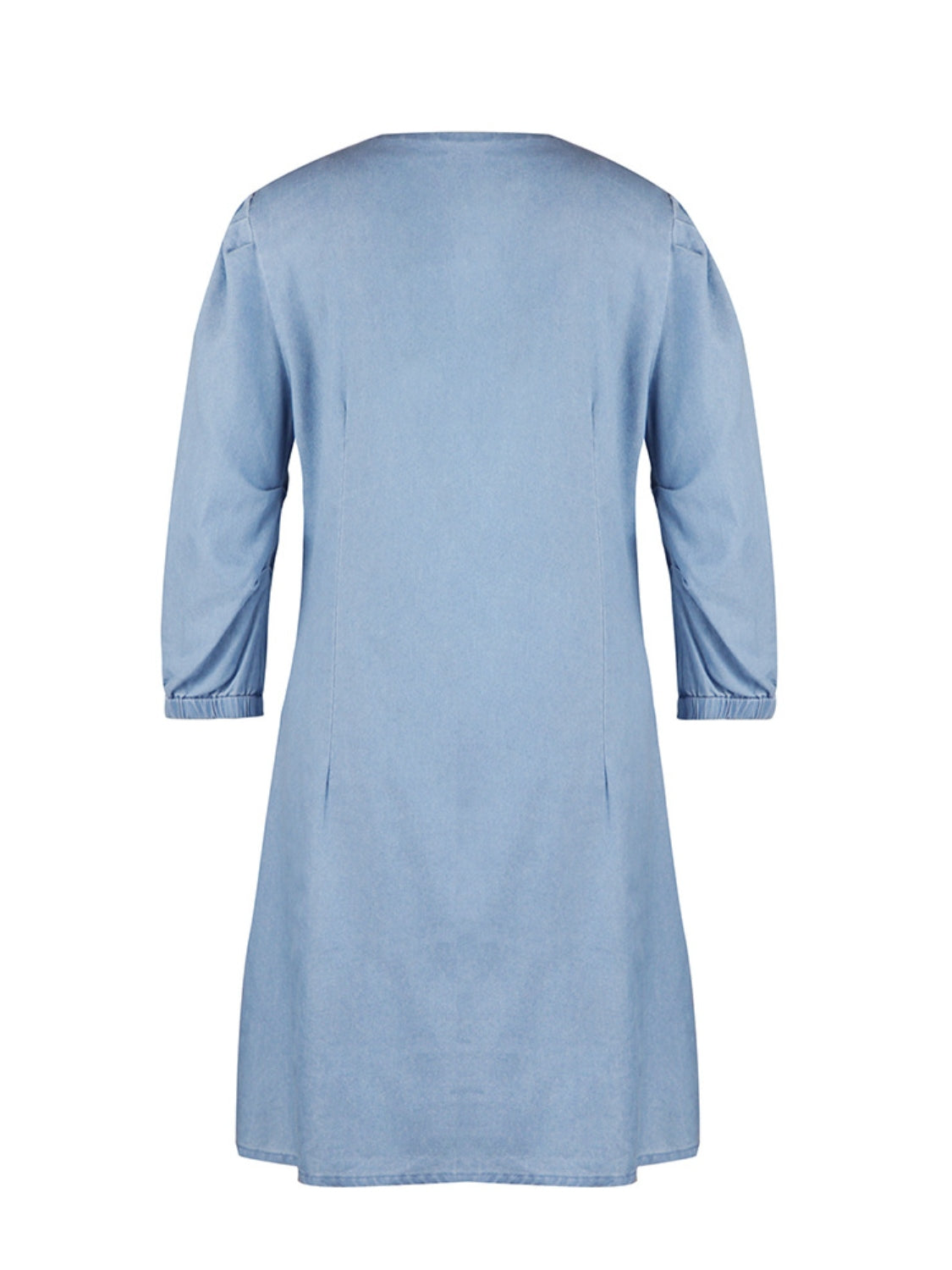 STUNNLY  Full Size V-Neck Half Sleeve Denim Dress   