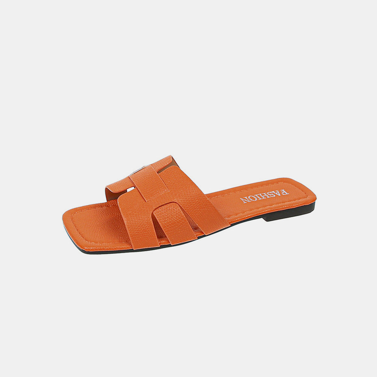 STUNNLY  Open Toe PU Leather Sandals Red Orange 35(US4) 