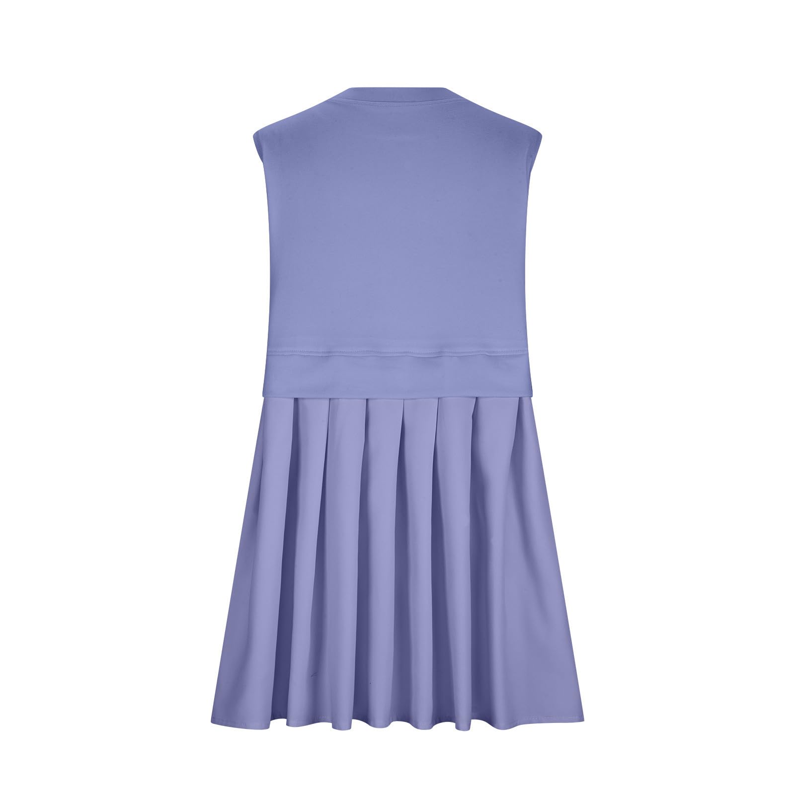 Pleated Round Neck Sleeveless Mini Dress   