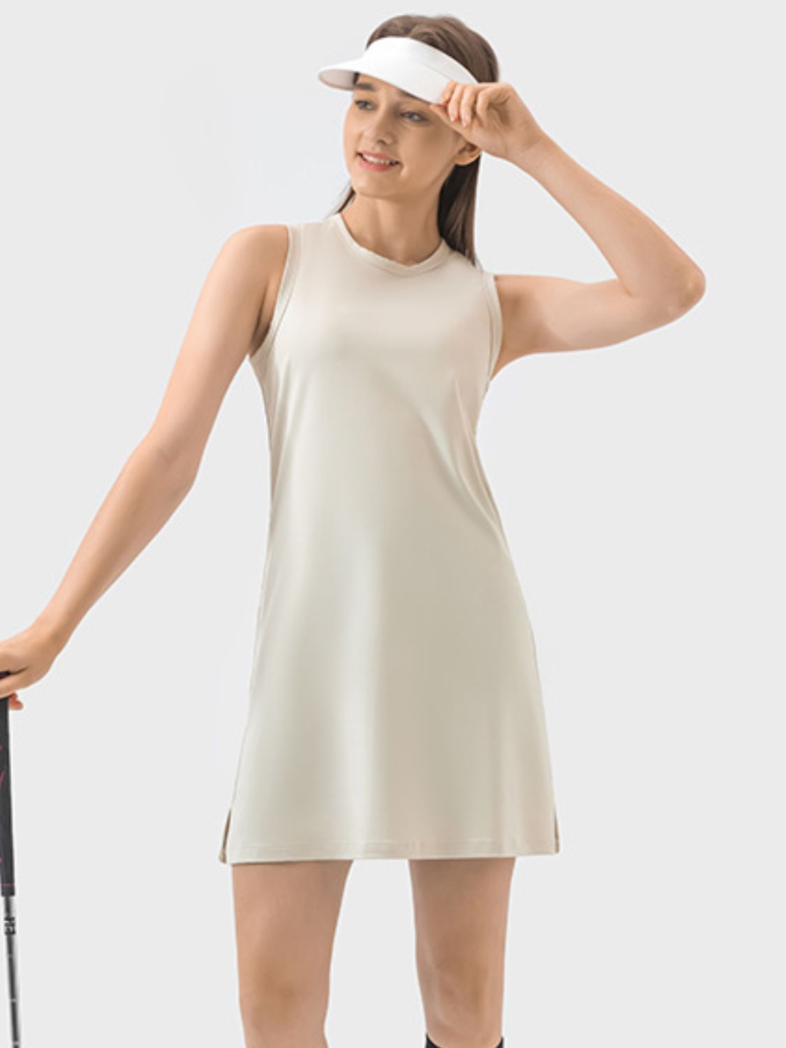 Round Neck Sleeveless Active Dress   