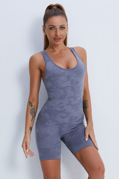 Crisscross Wide Strap Active Romper   