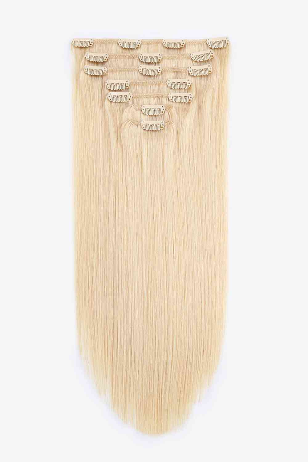 18" 120g Clip-In Hair Extensions Indian Human Hair in Blonde   