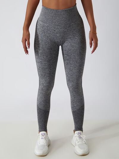 Wide Waistband High Waist Active Leggings Charcoal S 