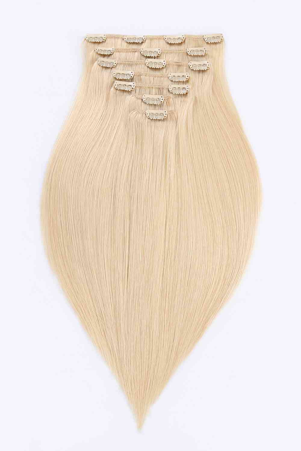 16" 110g Clip-in Hair Extensions Indian Human Hair in Blonde   