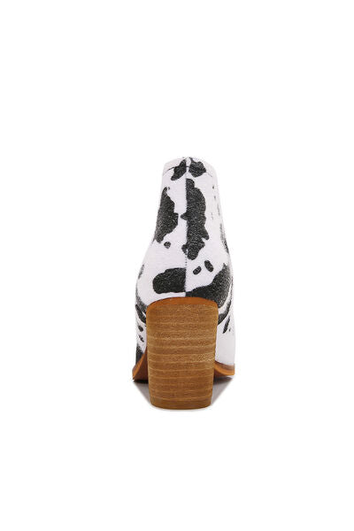 Melody Textured Cow Print Ankle Boots   