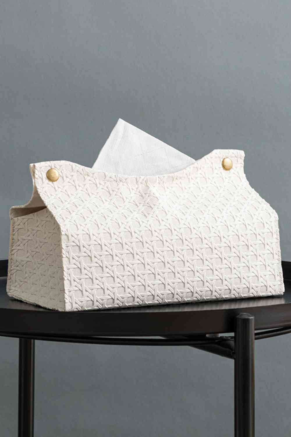 2-Pack Woven Tissue Box Covers Ivory One Size 