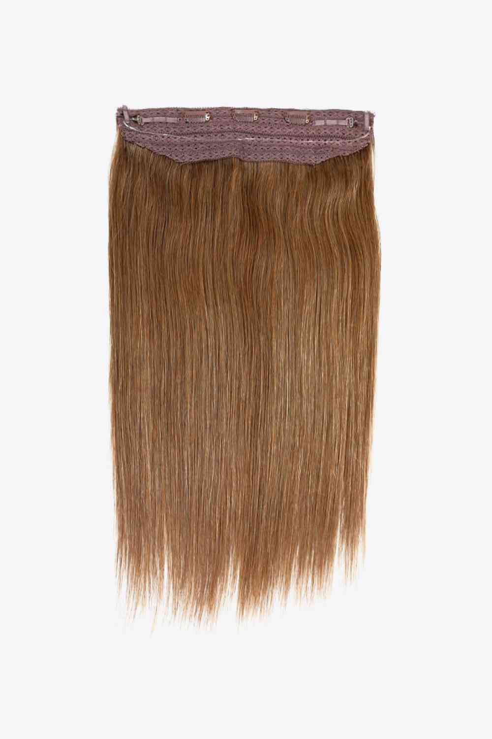 18" 80g Long Straight Indian Human Halo Hair Brown One Size 