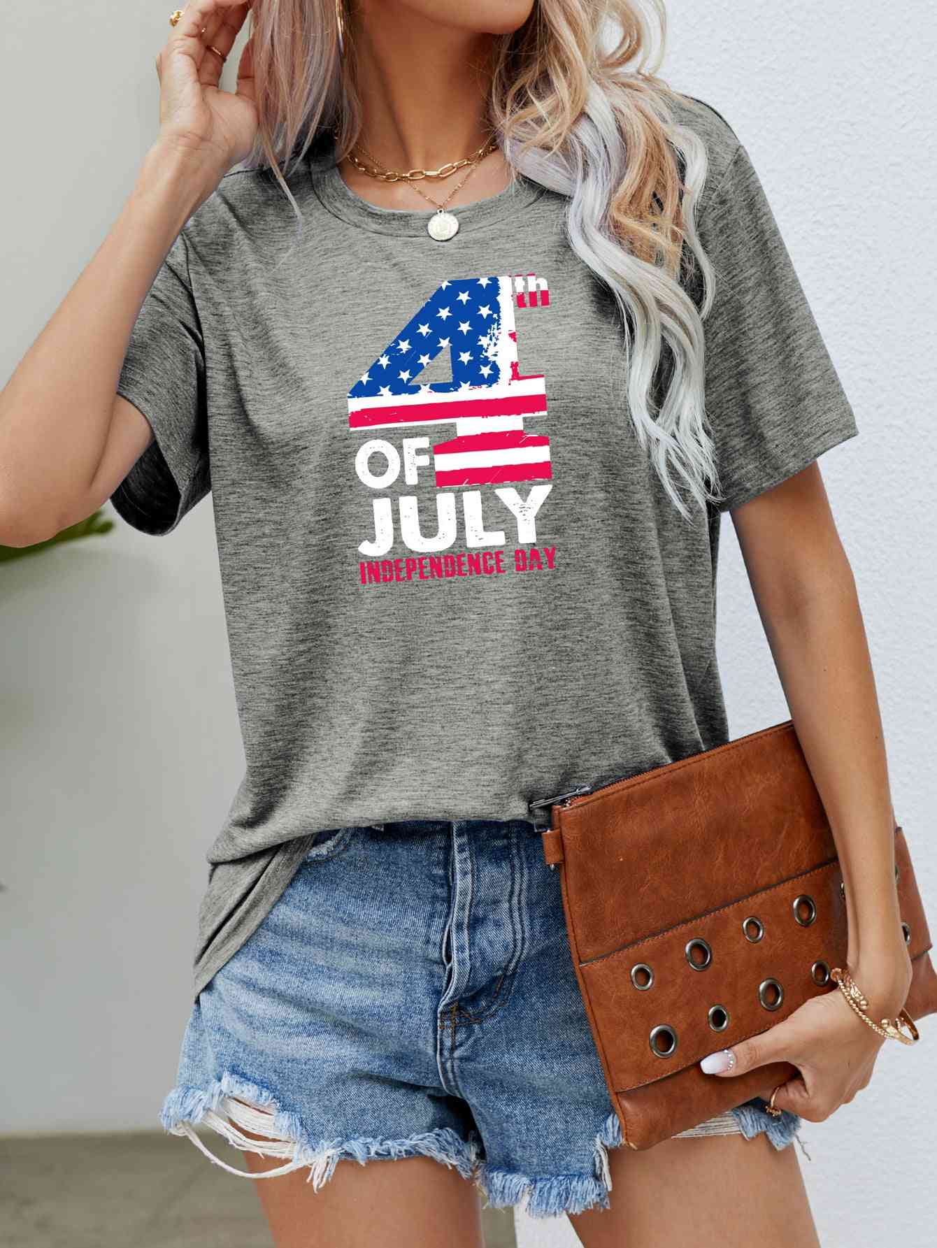 4th OF JULY INDEPENDENCE DAY Graphic Tee Mid Gray S 