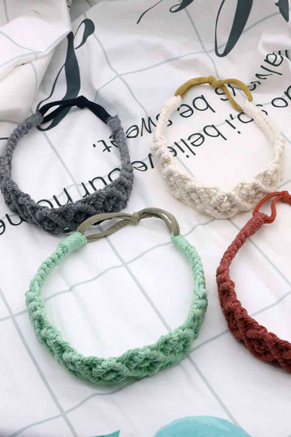 Assorted 2-Pack Macrame Flexible Headband   