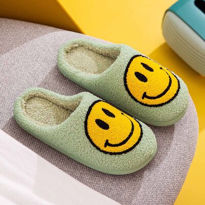 Melody Smiley Face Slippers MINT/YELLOW S 