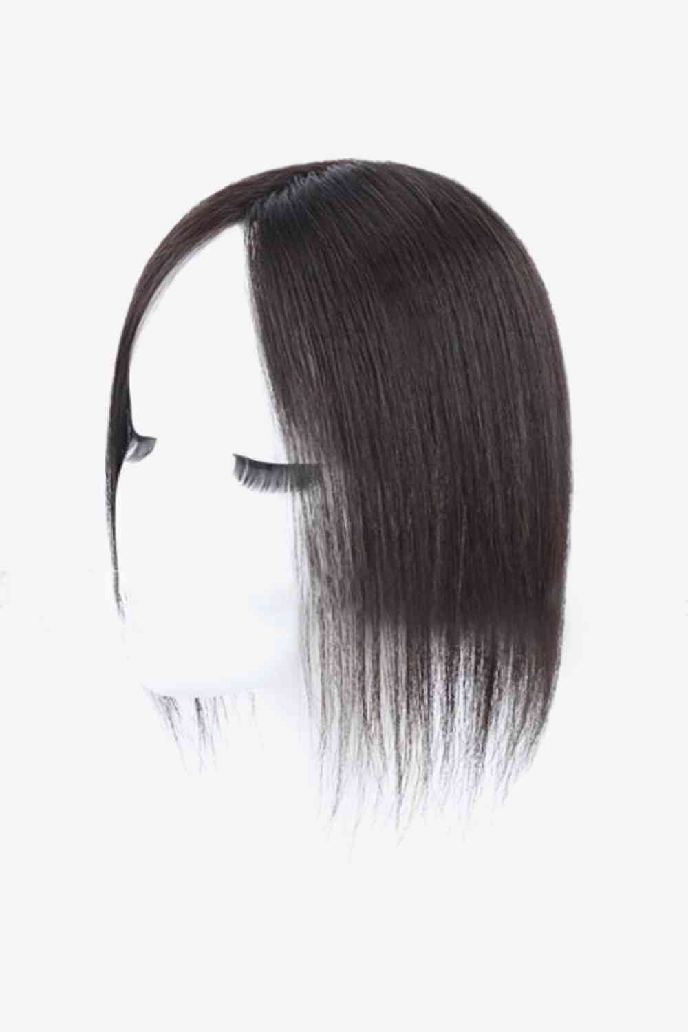 12" 9*14 Fully Hand Made Human Virgin Hair Topper in Black 150% Density Black One Size 