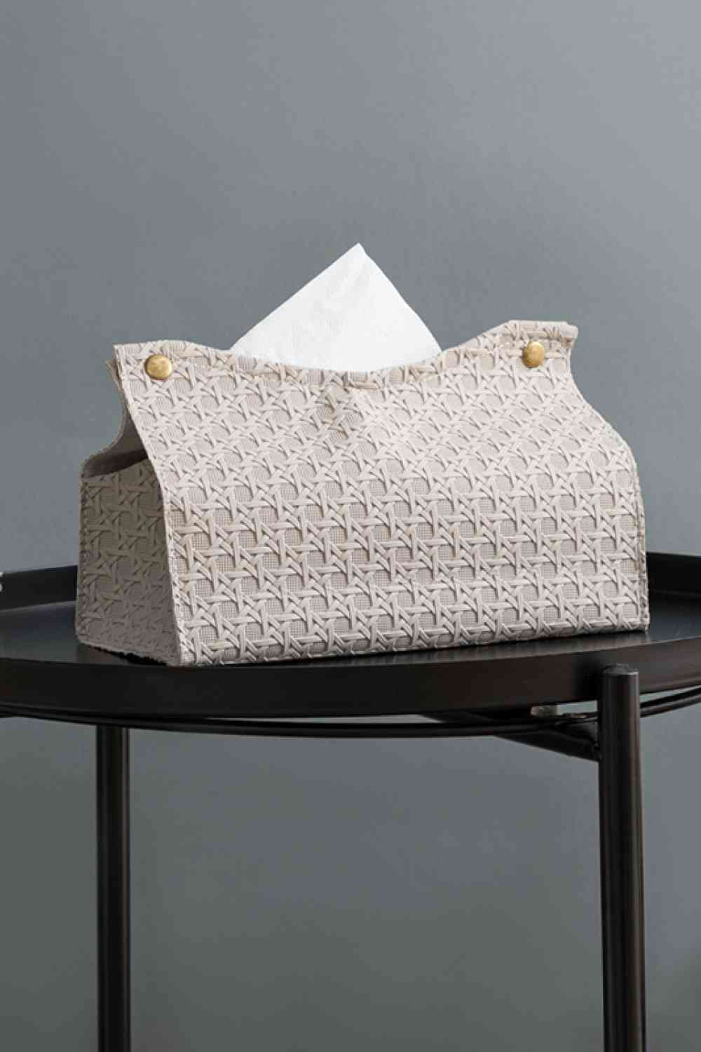 2-Pack Woven Tissue Box Covers Beige One Size 
