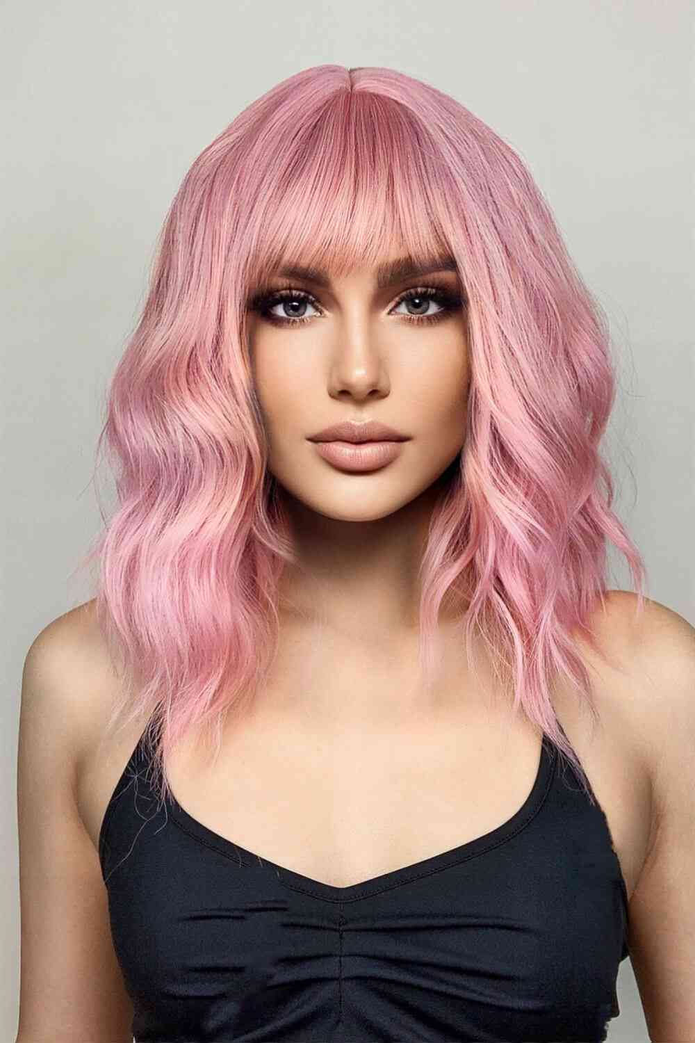 Bobo Wave Synthetic Wigs 12'' Pink One Size 