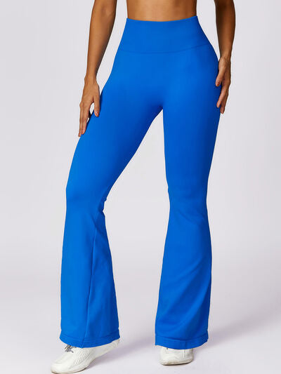 Wide Waistband High Waist Bootcut Pants   