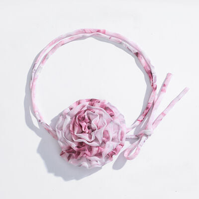 Camellia Flower Tie Choker Necklace   