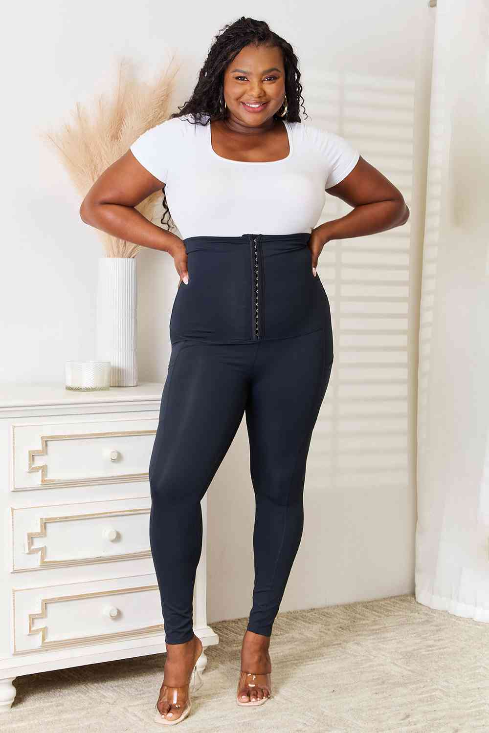 Heimish Full Size Waist Trainer Corset Leggings   