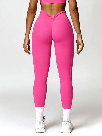 Ruched Pocketed High Waist Active Leggings   