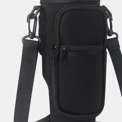 Insulated Tumbler Cup Sleeve With Adjustable Shoulder Strap   