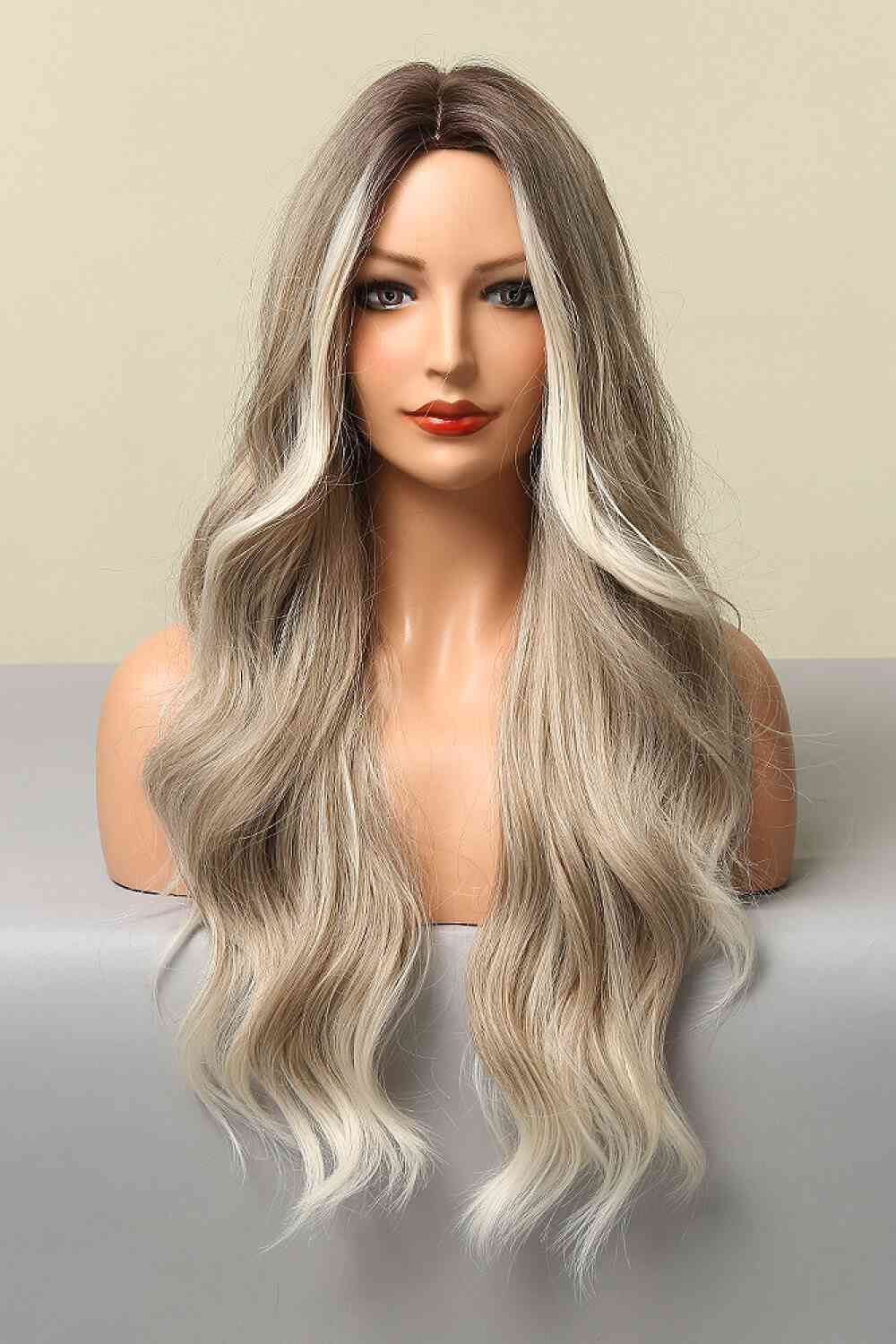 Full Machine Made Long Wave Wigs 26'' Light Brown/Blonde Balayage One Size 