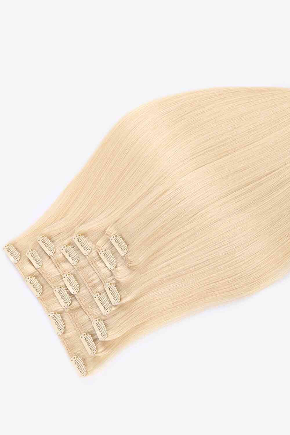 20" 120g Clip-in Hair Extensions Indian Human Hair in Blonde   