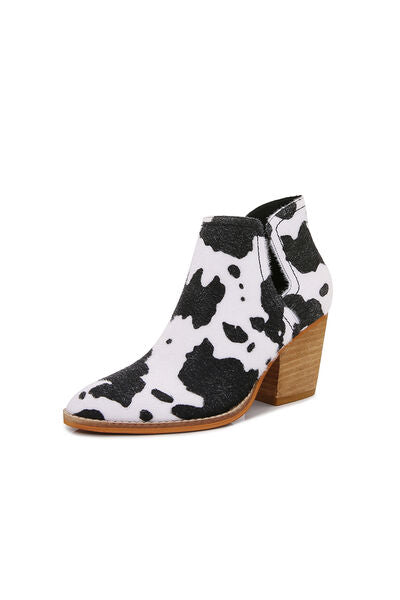 Melody Textured Cow Print Ankle Boots   