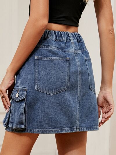 High Waist Denim Skirt   