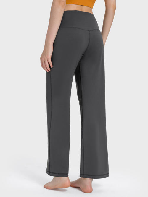 Wide Waistband Active Pants with Pockets   