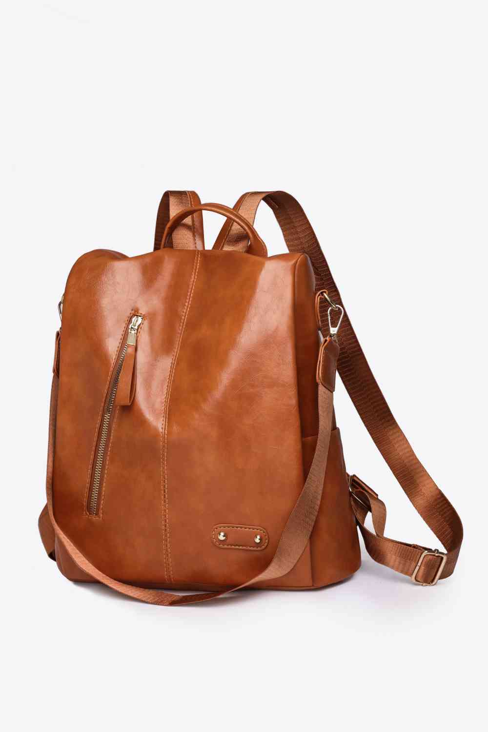 Zipper Pocket Backpack Ochre One Size 