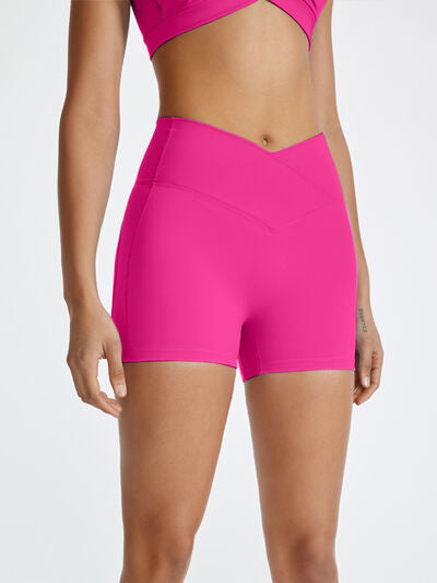 High Waist Active Shorts Hot Pink S 