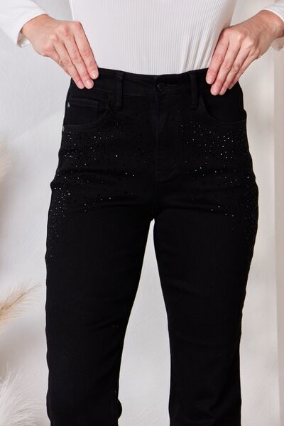 Judy Blue Full Size Rhinestone Embellished Slim Jeans   