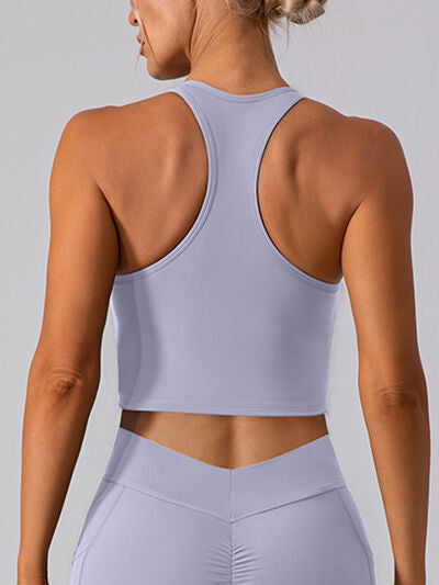 Square Neck Racerback Cropped Tank   