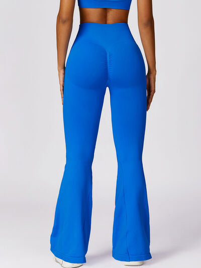 Wide Waistband High Waist Bootcut Pants   