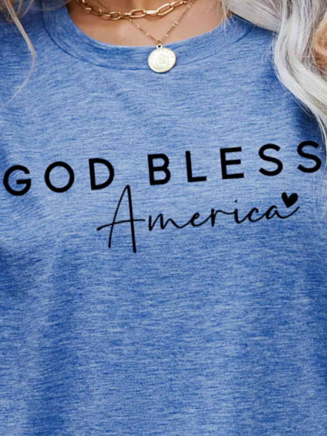 GOD BLESS AMERICA Graphic Short Sleeve Tee   