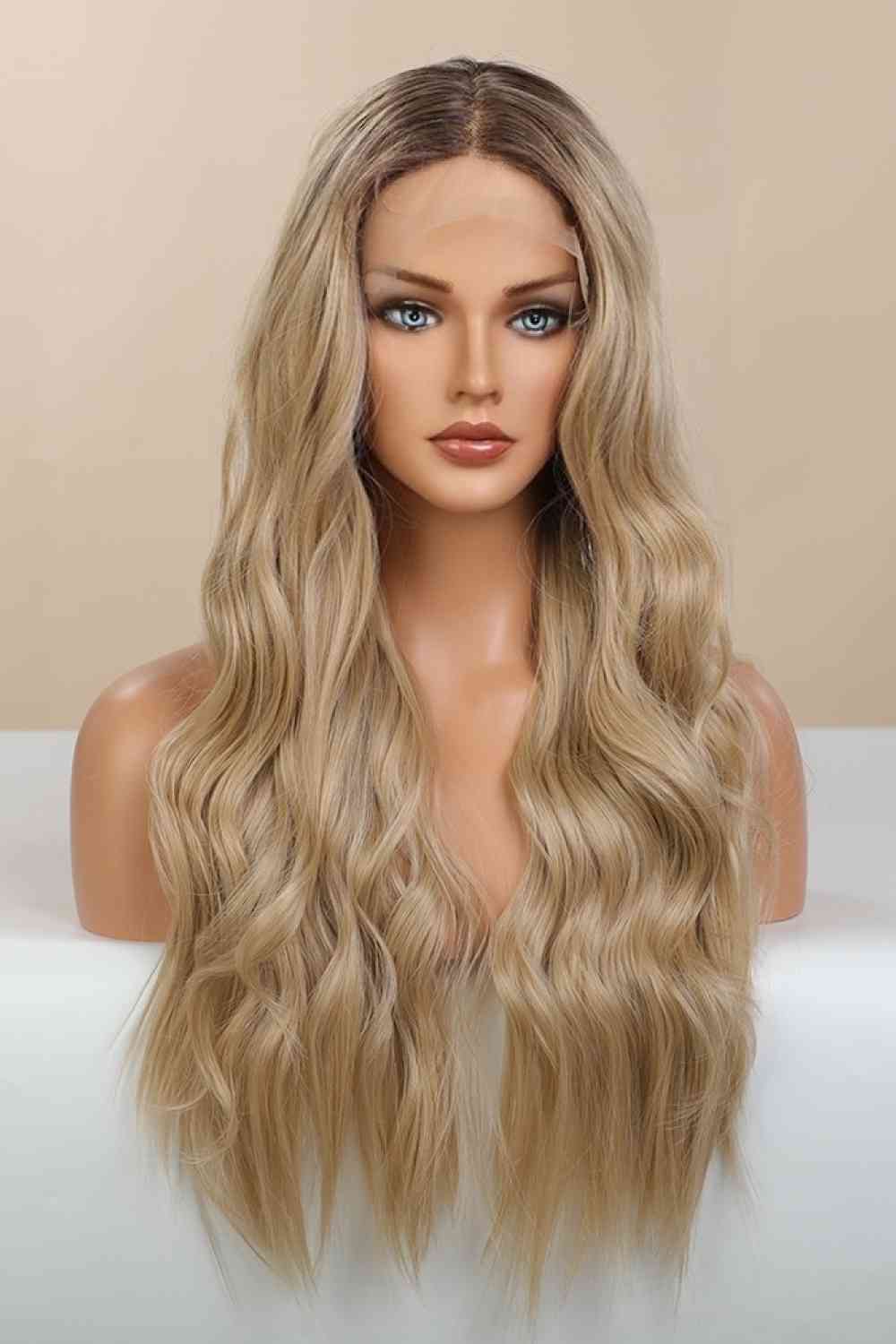 13*2" Lace Front Wigs Synthetic Long Wave 26'' 150% Density Light Brown/Blonde Ombre One Size 