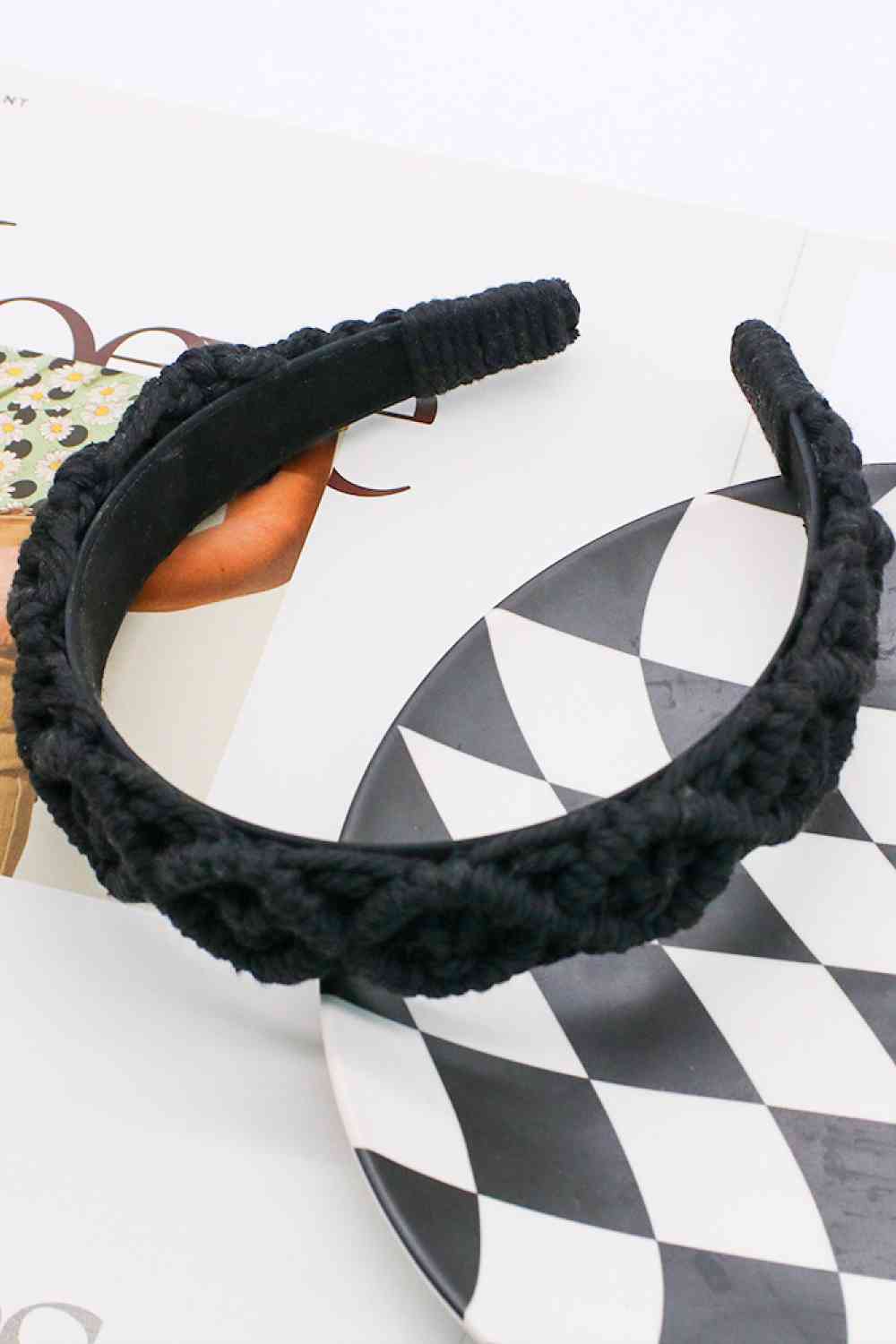 Can't Stop Your Shine Macrame Headband Black One Size 