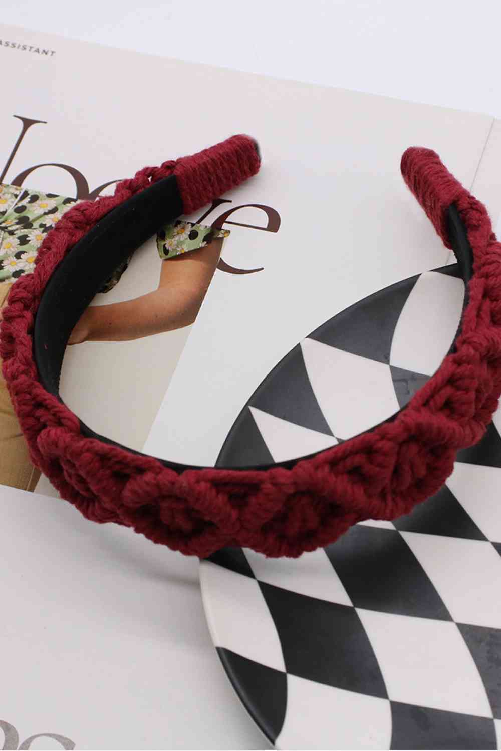 Can't Stop Your Shine Macrame Headband Wine One Size 