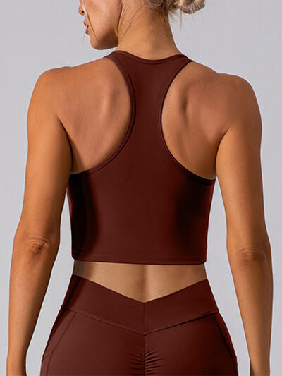 Square Neck Racerback Cropped Tank   